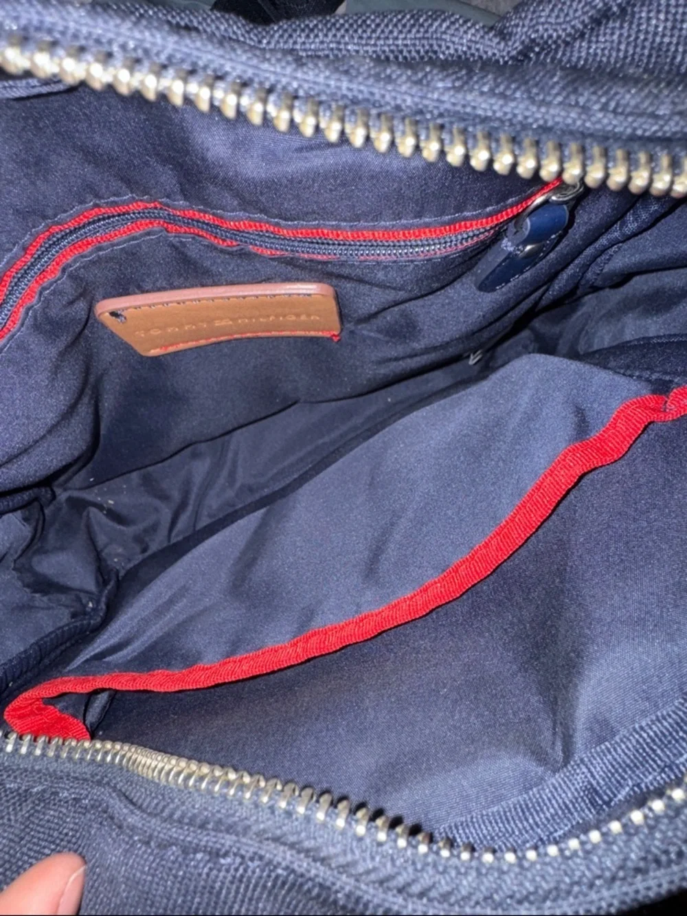 Tommy Hilfiger Black, Red & Cream Compact Messenger Crossbody